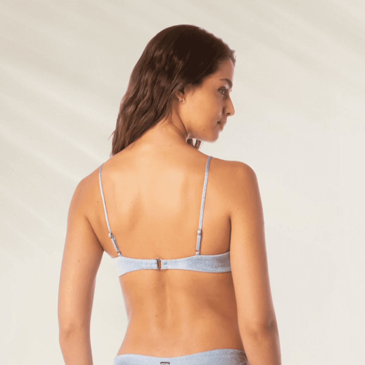 Maaji Silver Blue Bia Top with V-Frame