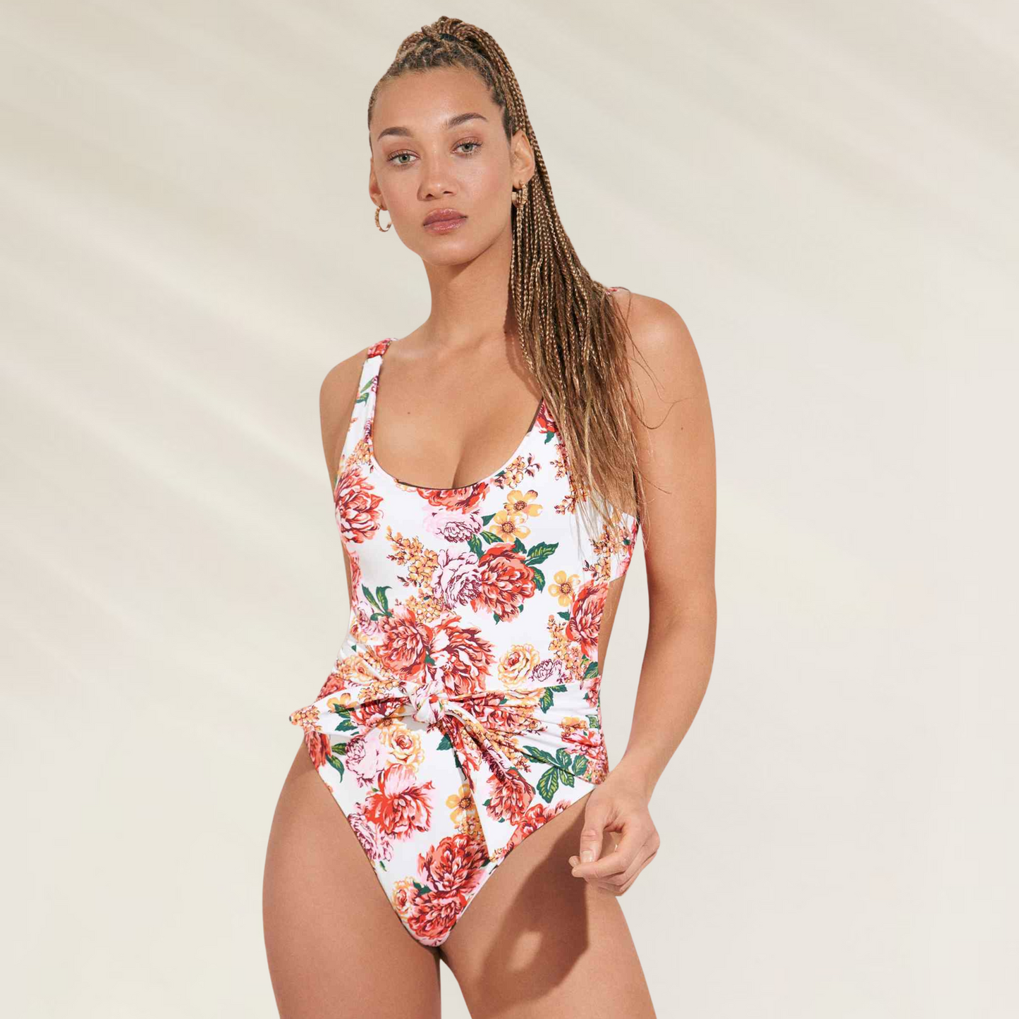 Fato de Banho Maaji Floral com laço na Cintura Laçada