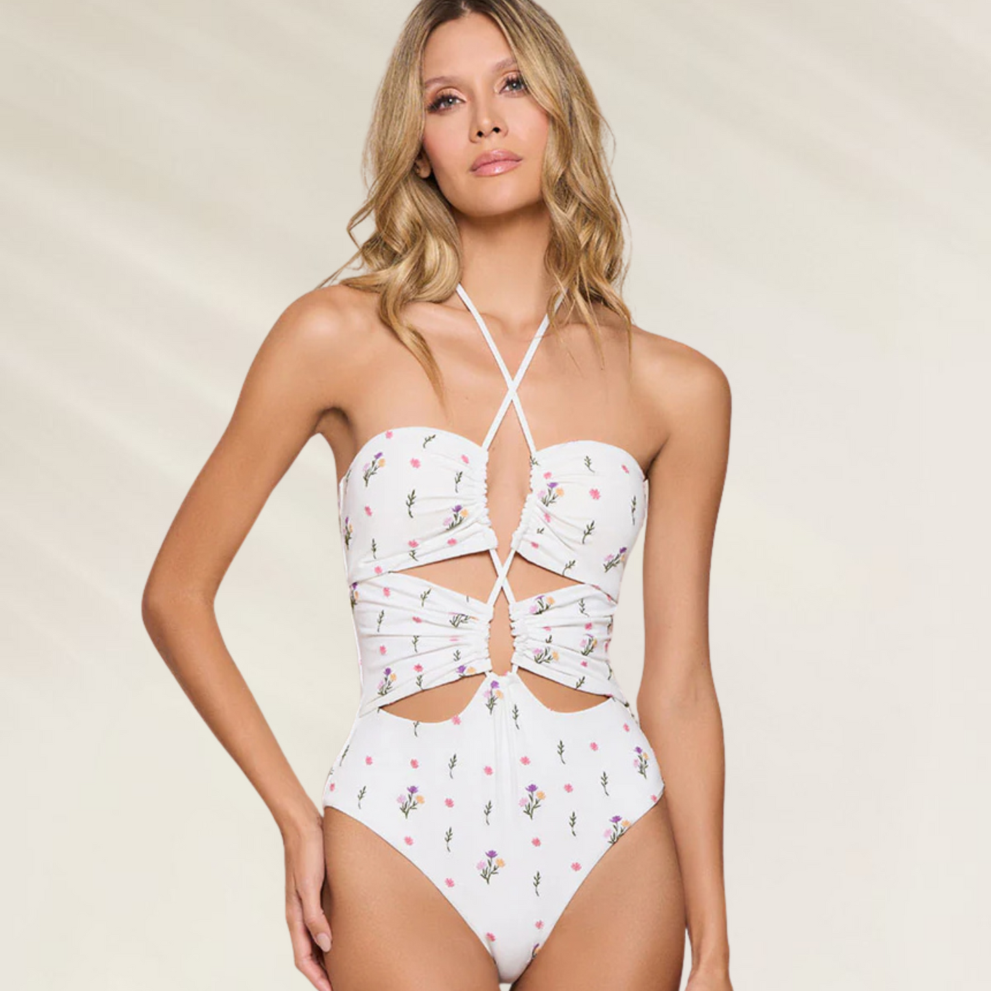 Trikini Versátil com Bordado Floral Cosita Linda