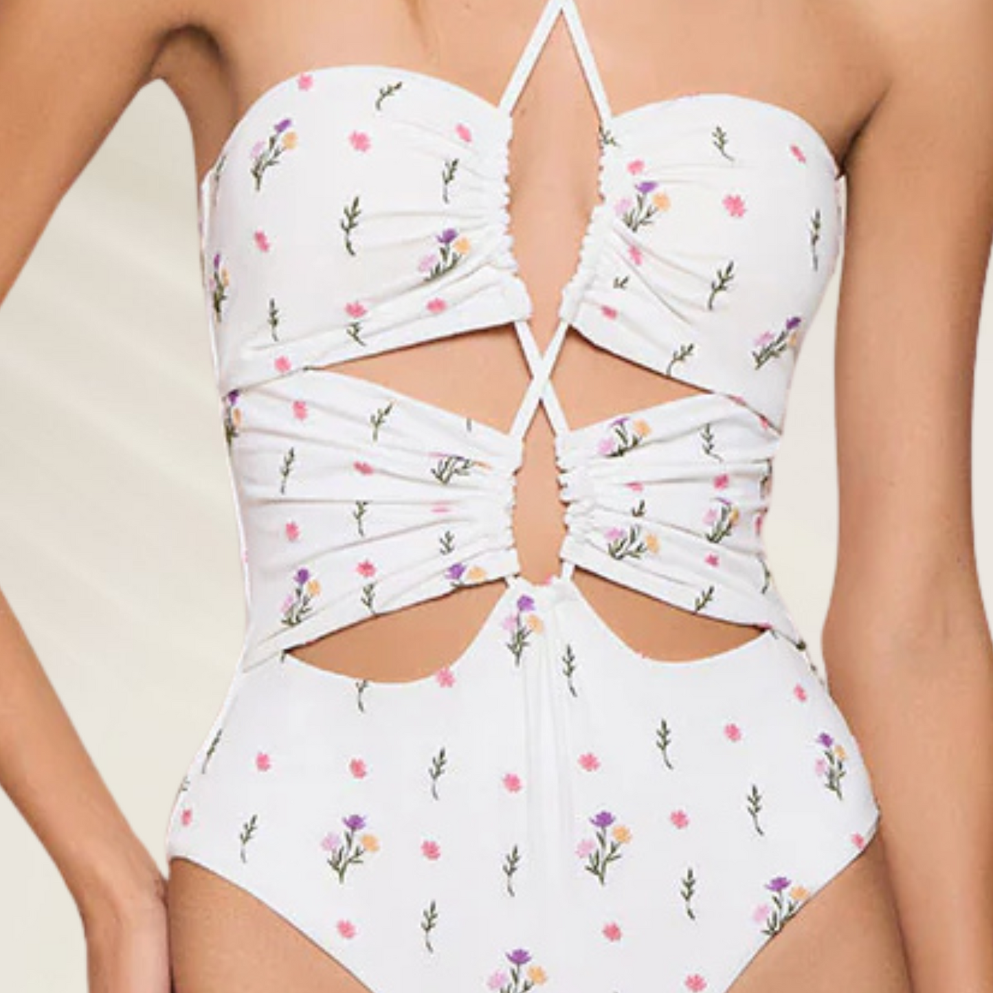 Trikini Versátil com Bordado Floral Cosita Linda