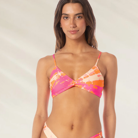 Maaji flamingo swirl twisted reversible top