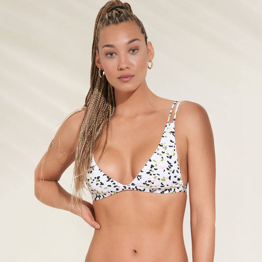 Top de biquíni Maaji com estampa em cores vibrantes e alças ajustáveis para conforto