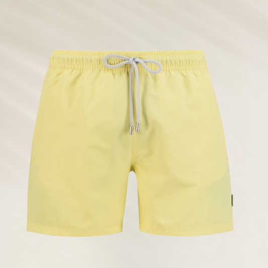 Calção de Banho Homem John Frank – Conforto Premium Cor Amarelo Claro em tecido leve e confortável