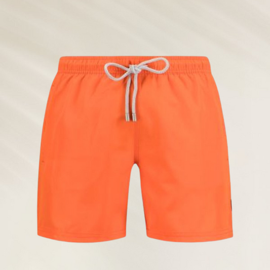 Calção de Banho Homem John Frank – Conforto Premium Cor Laranja com cordão ajustável para maior conforto