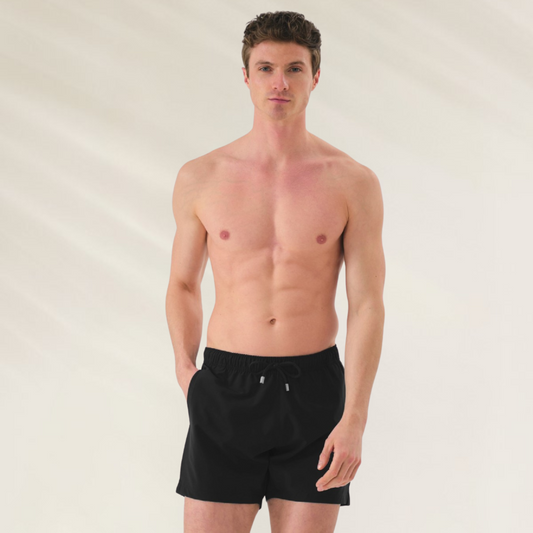 Calção de Banho Homem John Frank – Conforto Premium Cor Preto, ideal para atividades de verão e piscina