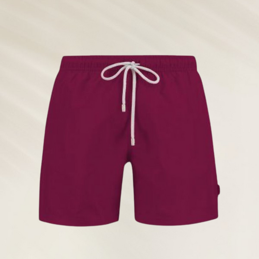 Calção de Banho Homem John Frank – Conforto Premium Cor Tinto com cordão de ajuste para praia