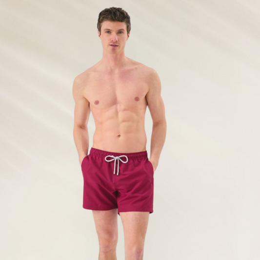 Calção de Banho Homem John Frank – Conforto Premium Cor Tinto, ideal para atividades de verão e esportes aquáticos.