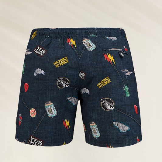 Calções de Banho Homem Ripped John Frank com estampas coloridas e design moderno para praia