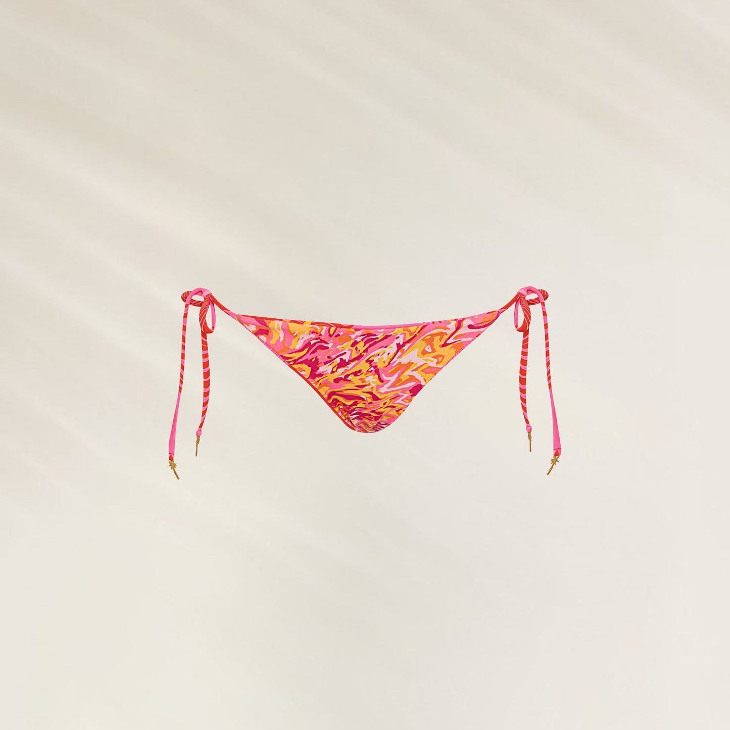 Cueca de Biquíni Water Blossom Reversível da Maaji com estampa vibrante em tons de rosa e laranja