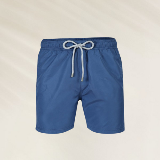 Calção de Banho Homem John Frank – Conforto Premium Cor Índigo com Cordinha Ajustável