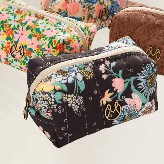 Bolsa de Beleza Maaji - Padrão Surpresa com estampa floral colorida e design compacto para organização