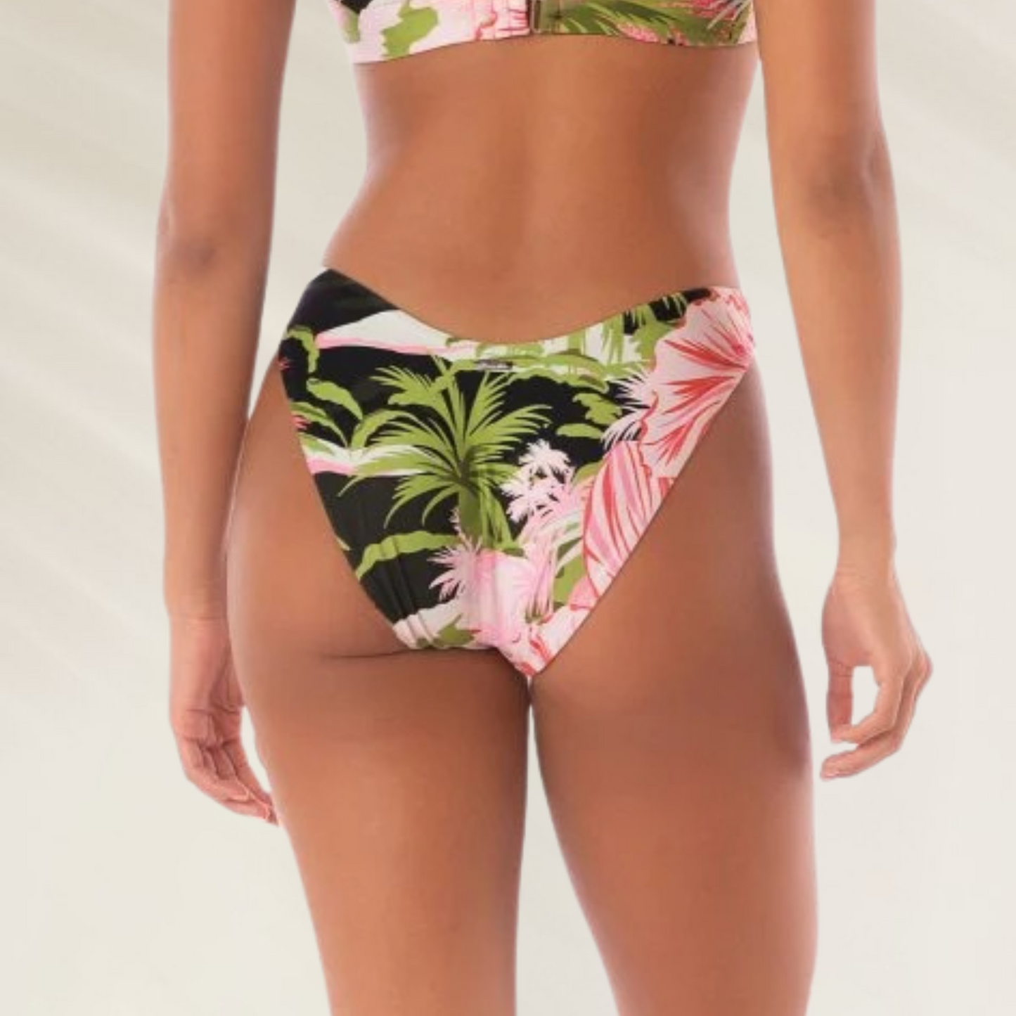 Cueca de biquini reversível Maaji com estampa tropical e alta cobertura