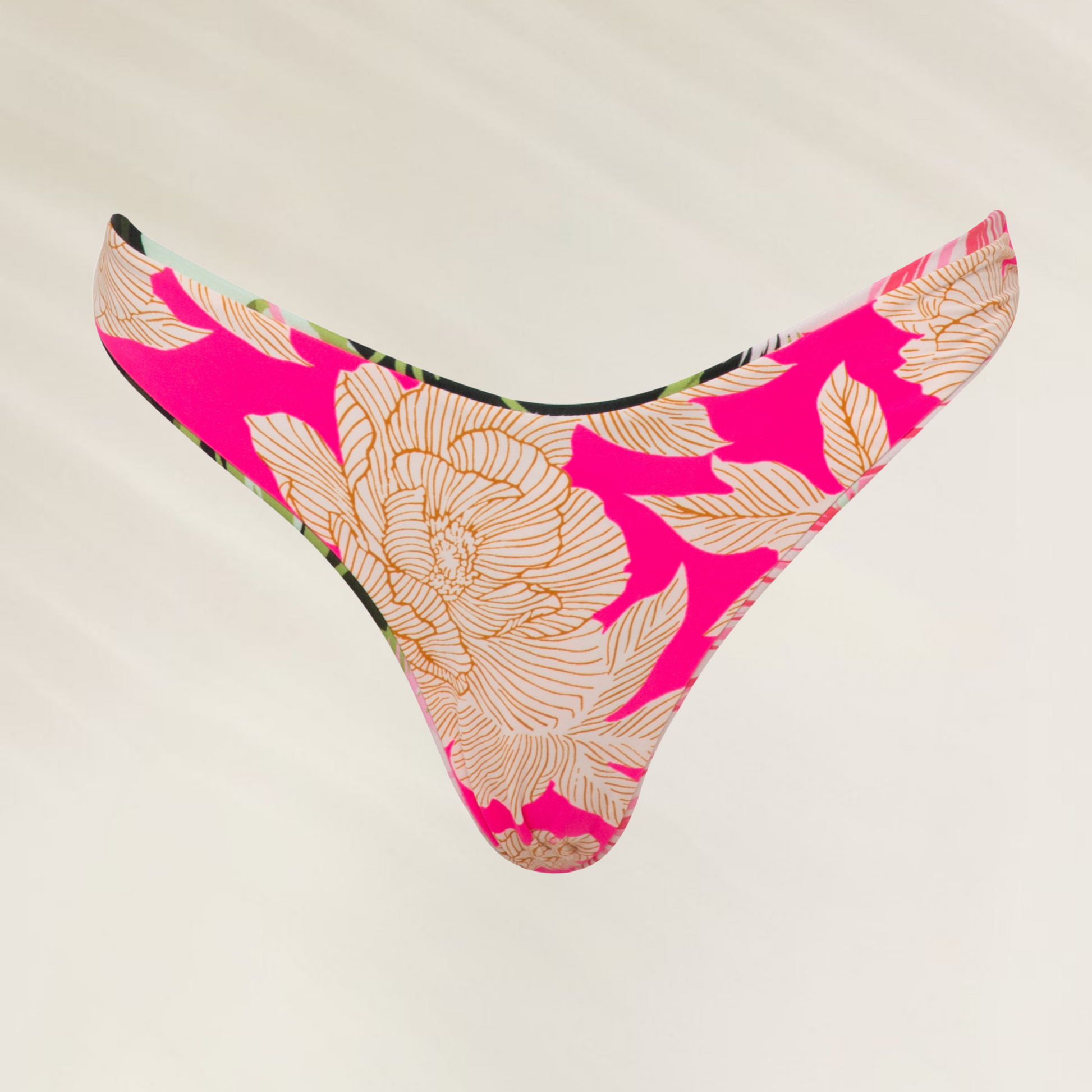 Cueca de biquíni reversível Maaji com estampa floral vibrante e cores chamativas