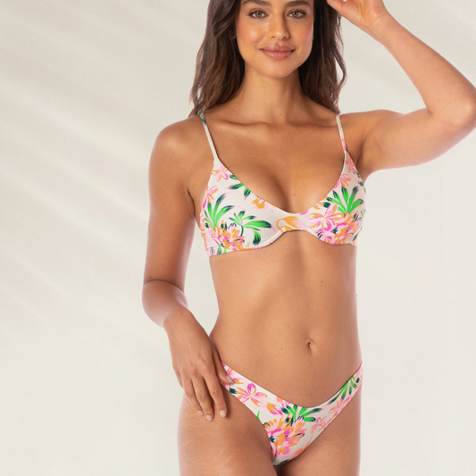 CUECA reversivel Maaji Bubbly Blossom Splendour em estampa floral vibrante para um look de praia chic