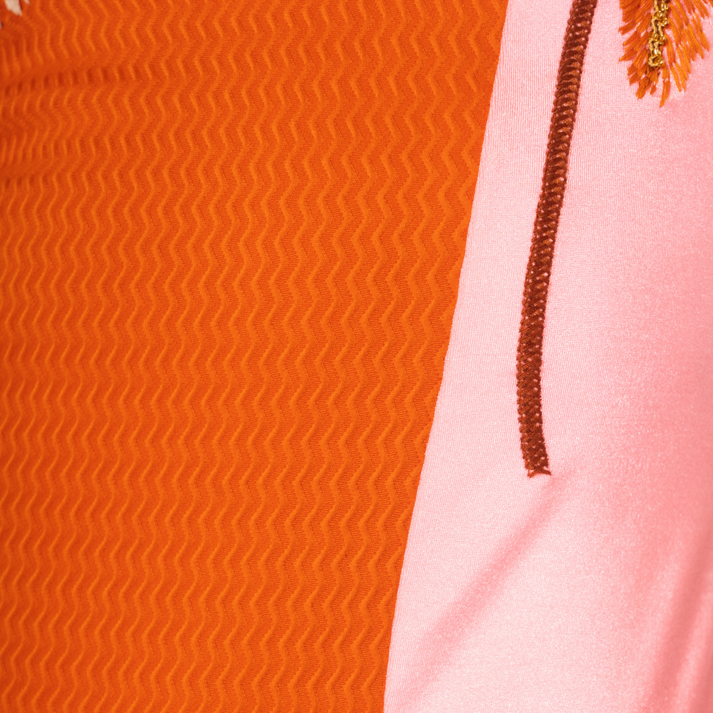 Fato de banho Maaji Summer Dunes Gypsies em tons de laranja e rosa com detalhes em franja