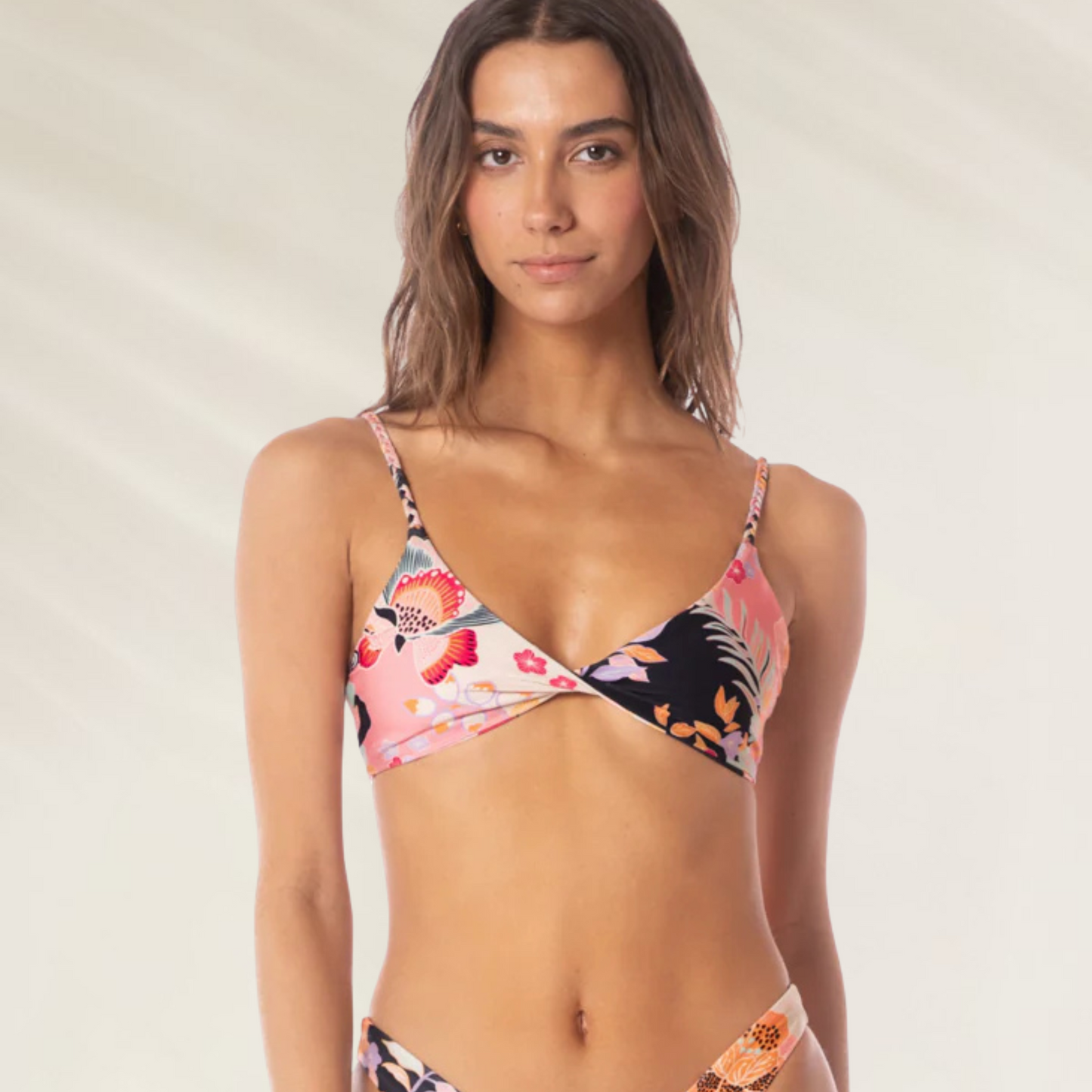 Top Libelle Reversível Maaji com estampa floral colorida e design versátil para uso na praia