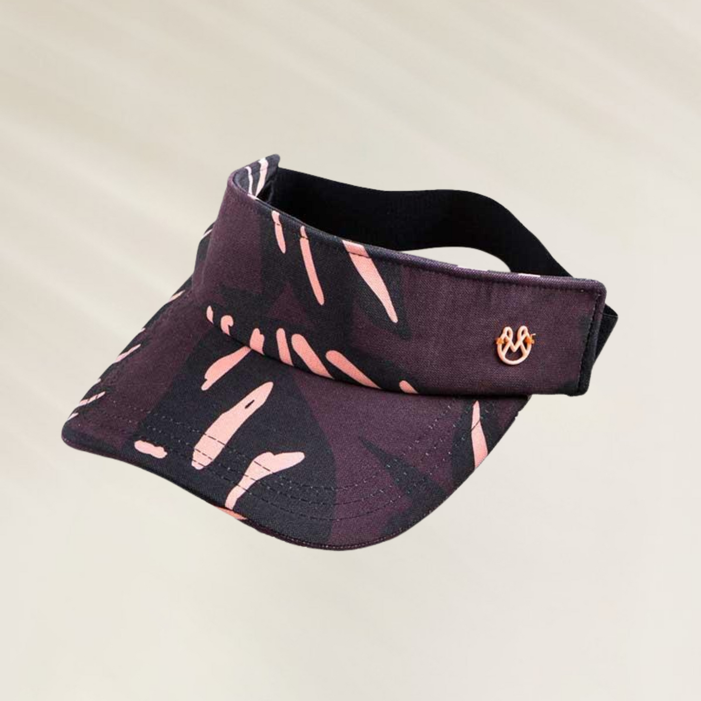 Visor de Praia Maaji – Acessório Essencial de Verão com estampa roxa e rosa e detalhe em metal