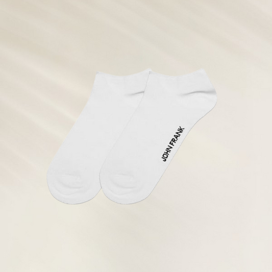 Meias Curtas Masculinas John Frank – Cinza e Branco, confortáveis e elegantes para o uso diário.