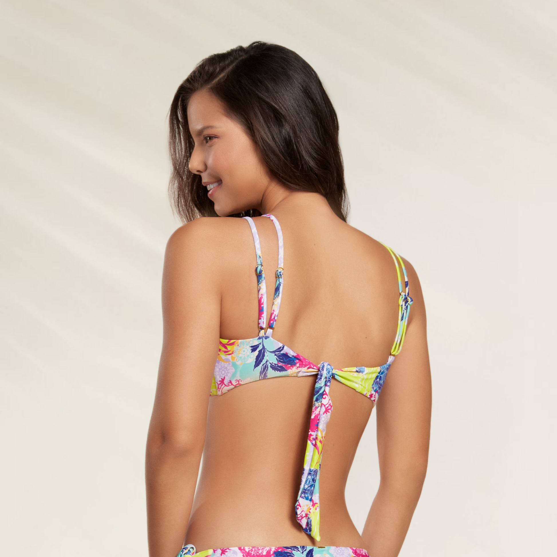 Top Halter Phax – Suporte e Estilo para Todos os Tamanhos topo de biquini floral colorido com alças duplas
