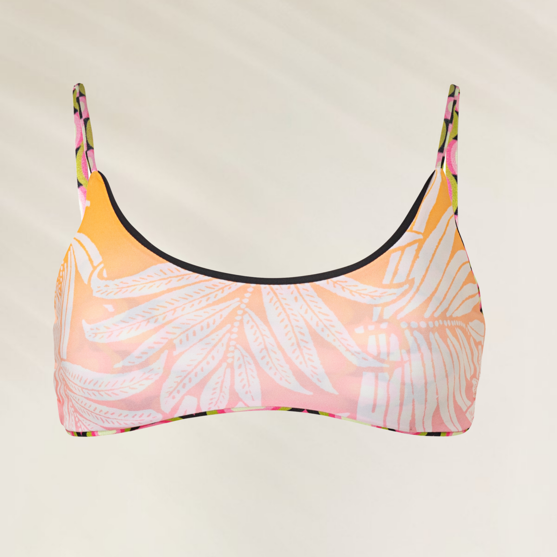 TOP reversivel Maaji Retro Prism Micah com estampa colorida e alças finas para praia ou piscina
