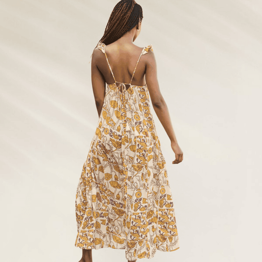 Vestido comprido Maaji com estampa floral, alças ajustáveis e um design leve e arejado