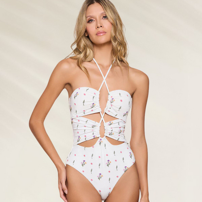 Trikini Versátil com Bordado Floral Cosita Linda