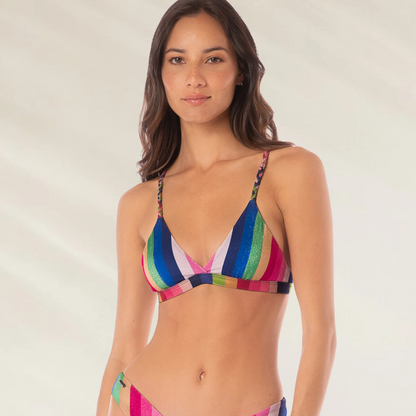Top Triângulo Maaji candy stripes rasha