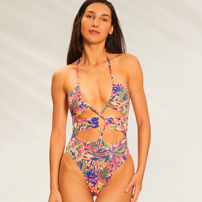 Triquíni Tropical com Recortes