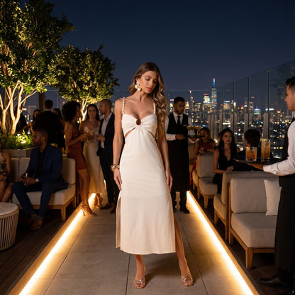 Vestido Midi Off White