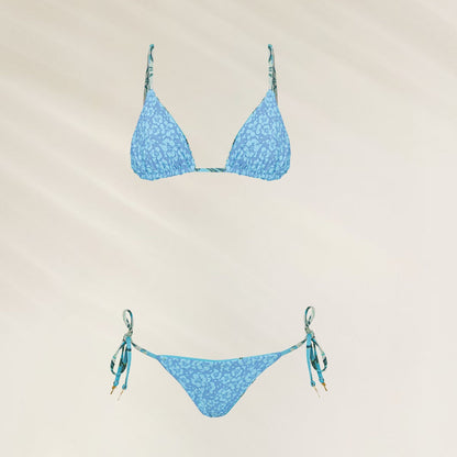Haut de bikini brodé réversible