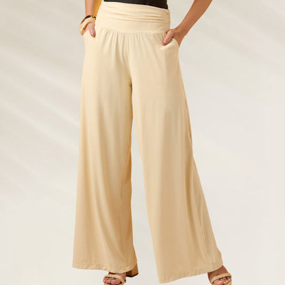 Pantalon Luna noir élégant à jambes larges