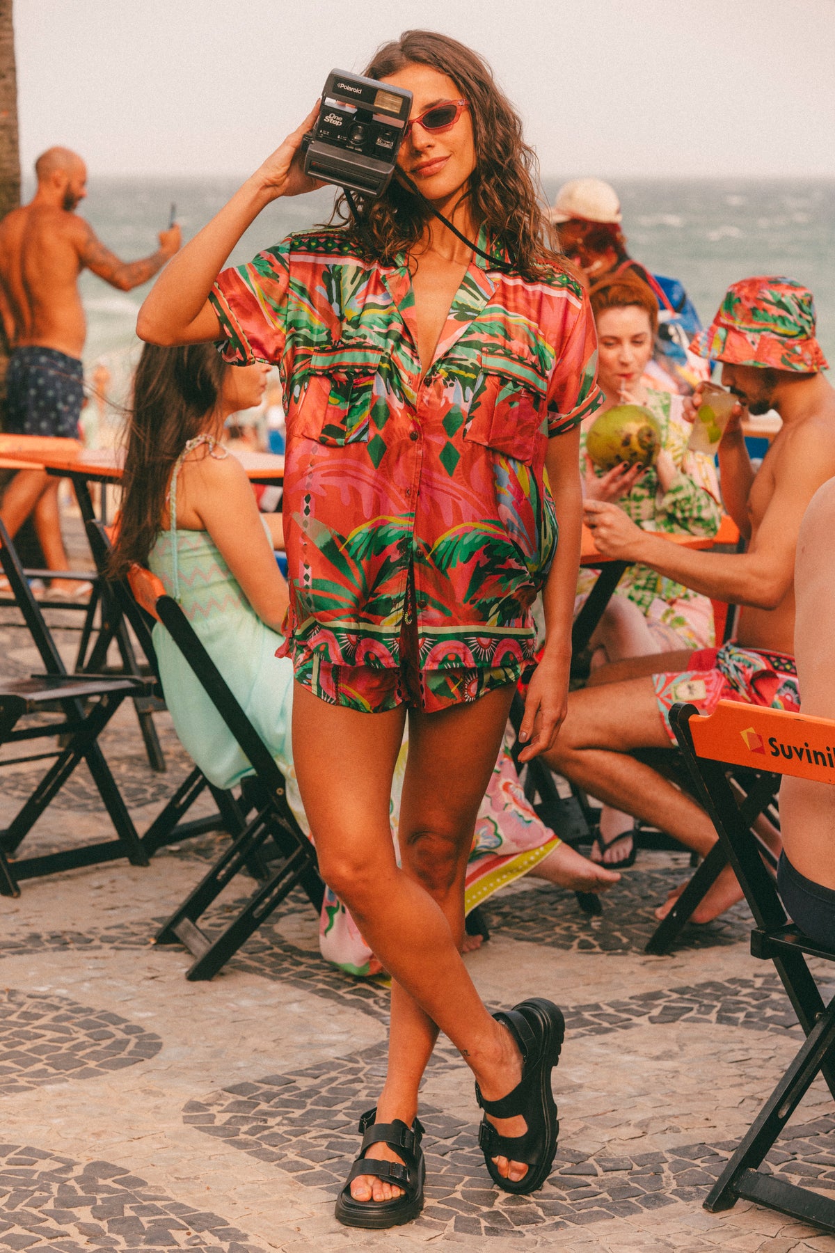 Camiseiro Moon Phase Flame Palms — em destaque 3