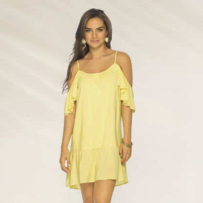 Short Dress with Thin Straps and Ruffles Phax
