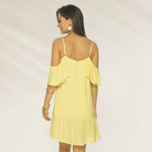 Robe courte à fines bretelles et volants Phax