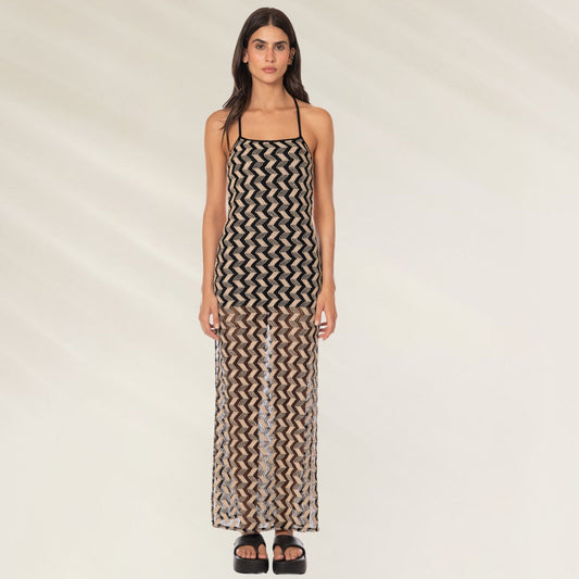 Vestido Comprido Black & White Rosabella