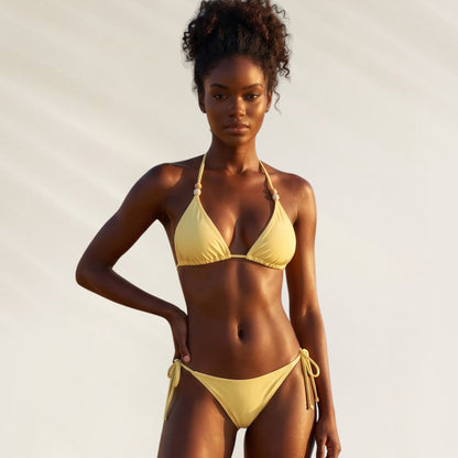 Biquíni Completo Mia Amarelo Manteiga da Kalua com design moderno e alças ajustáveis