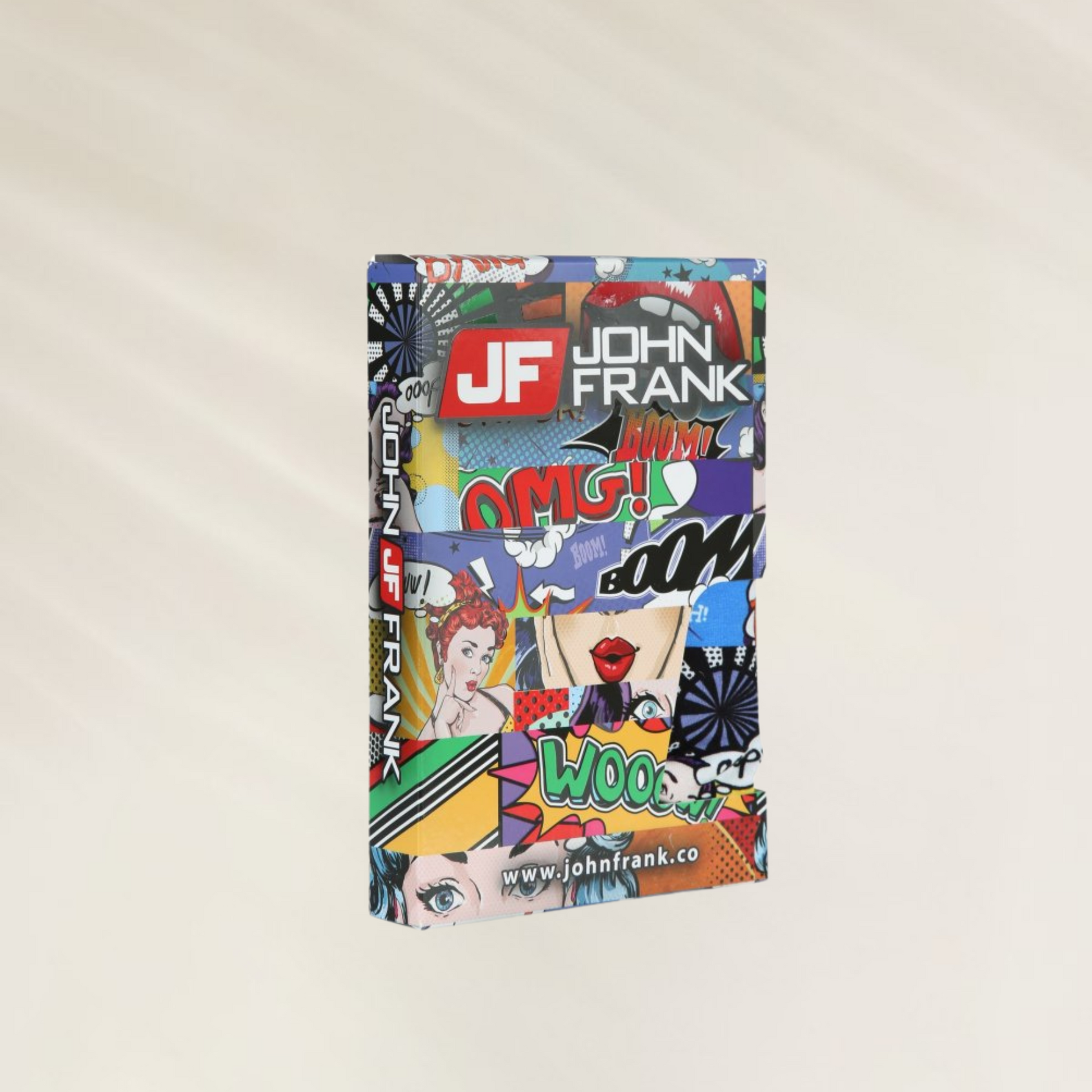 Caixa de Boxer Homem John Frank – Estilo Pop Art “Comic Edition” com design colorido e divertido