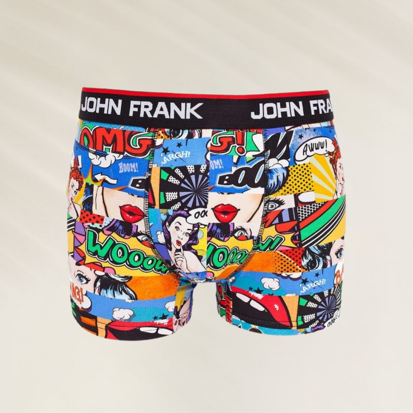 Boxers Homem John Frank – Estilo Pop Art 'Comic Edition' com estampa colorida e dinâmica