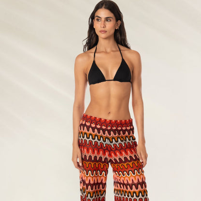 Calça Fluida Padrão Tropical da Maaji com estampa colorida e caimento leve ideal para o verão