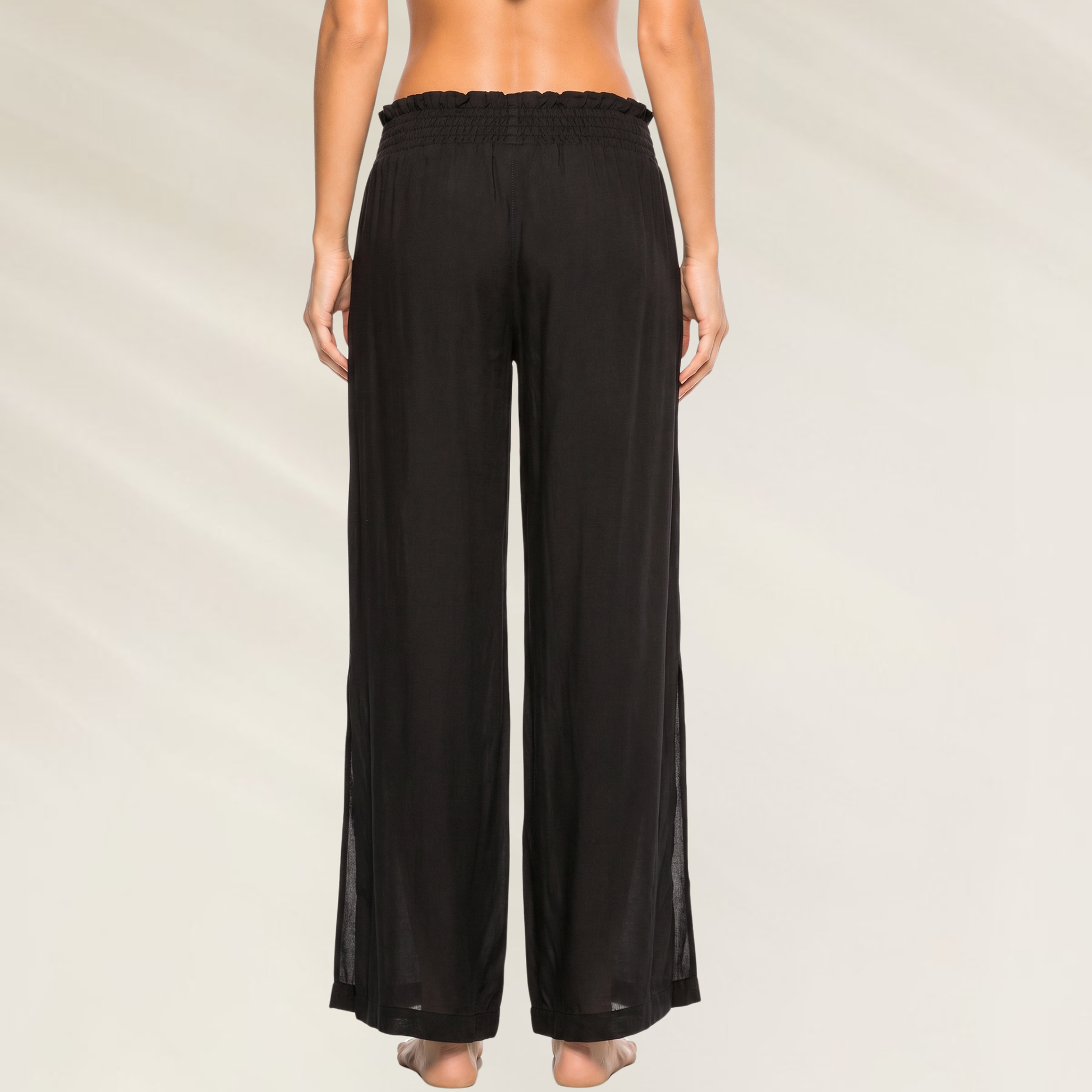 Calça Preta Flow da Phax com cintura elástica e corte amplo para conforto e estilo