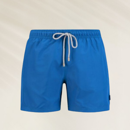 Calção de Banho Homem John Frank – Conforto Premium Cor Azul com cordão ajustável para facilitar o uso