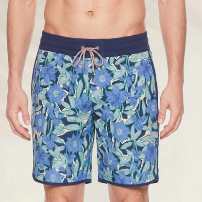 Calções de Banho Homem Blue Garden da Maaji com estampa floral vibrante e cordão ajustável