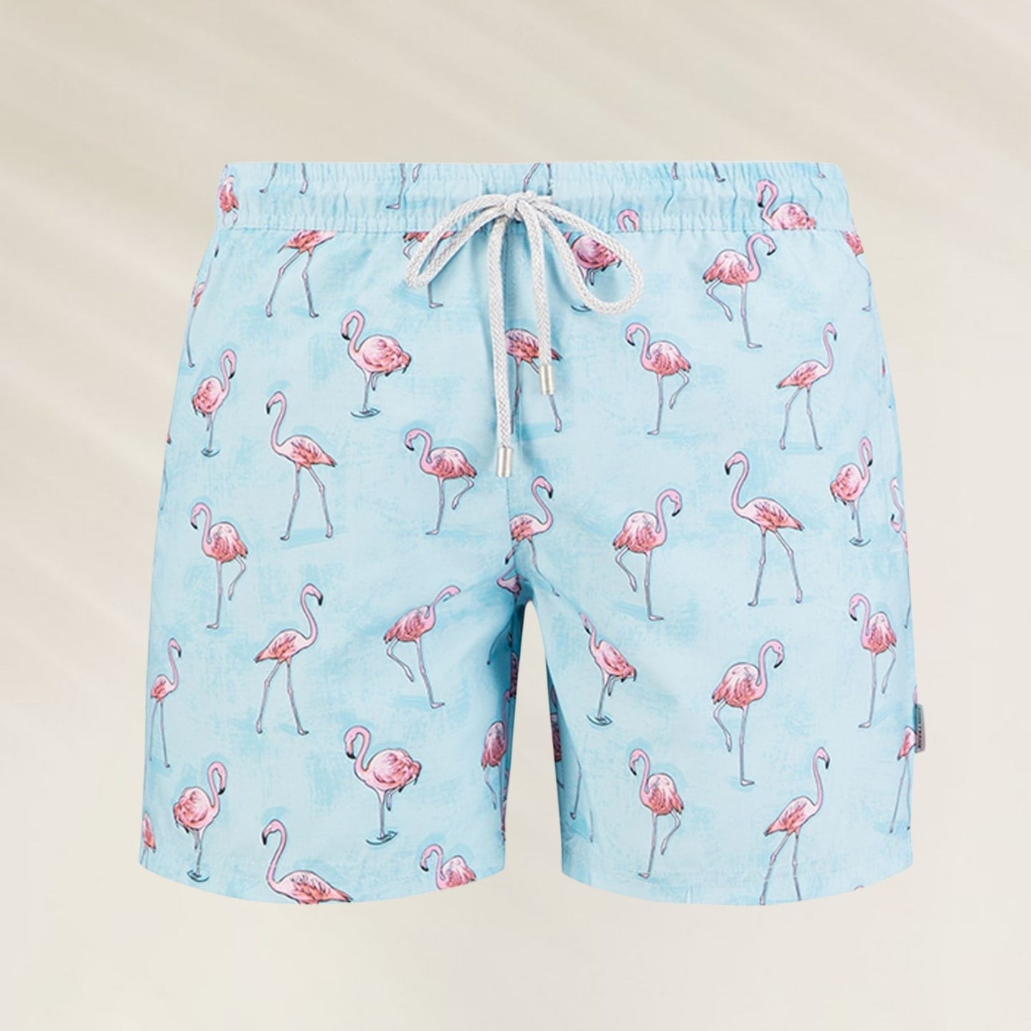 Calções de Banho Homem Flamingo Blue da John Frank com estampa vibrante de flamingos