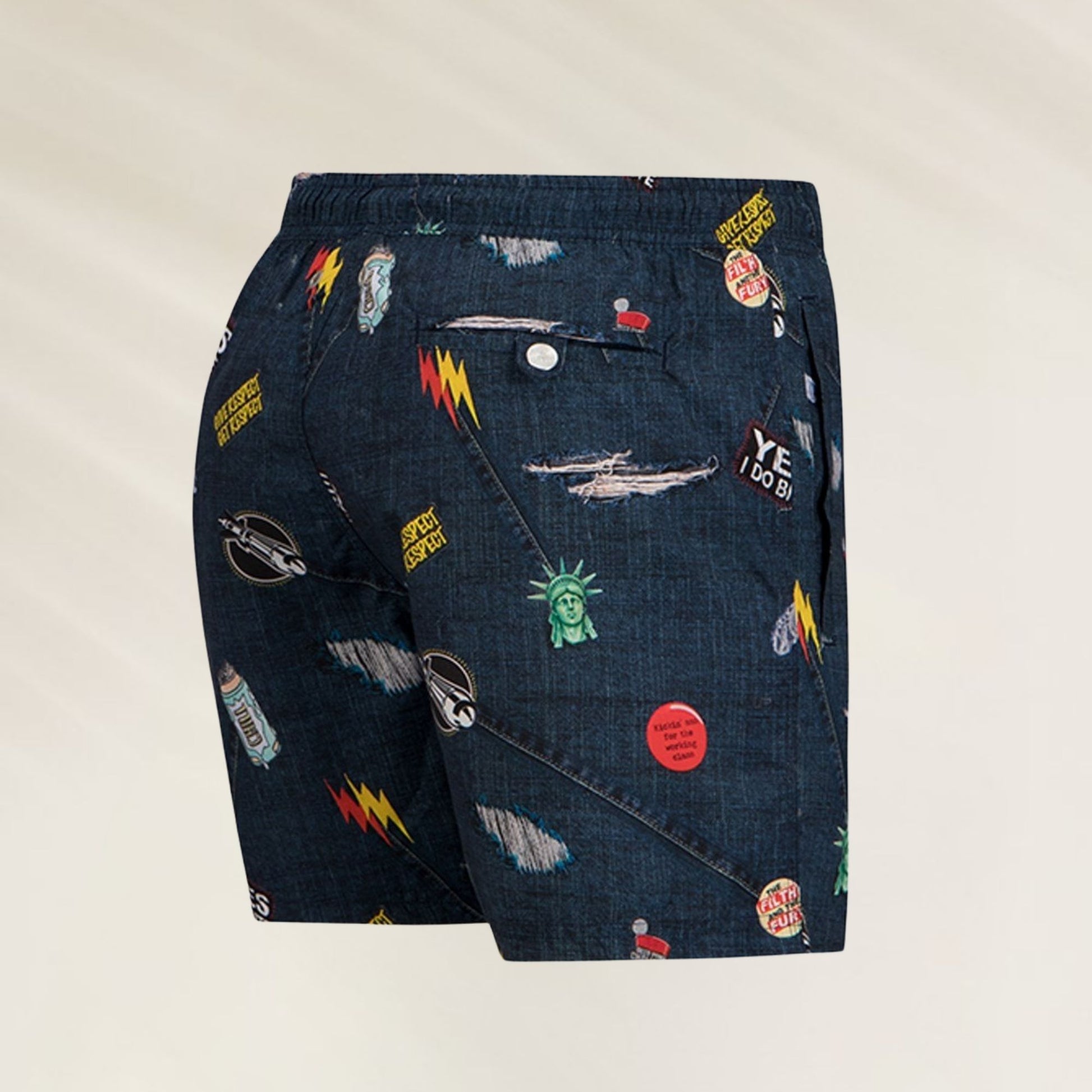 Calções de Banho Homem Ripped John Frank com estampa diversificada de animais em balões