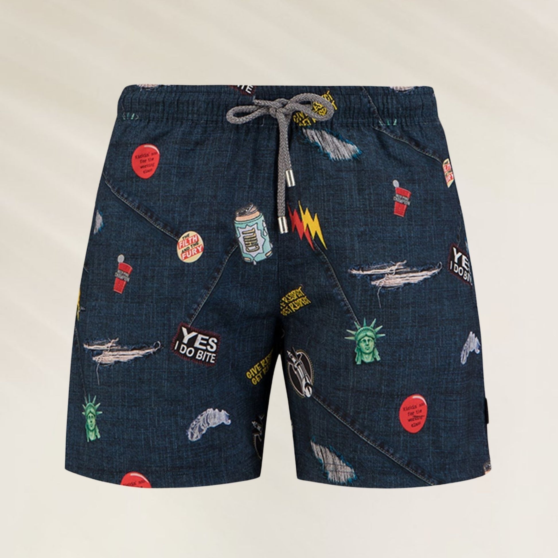 Calções de Banho Homem Ripped John Frank com estampas coloridas e moderno design para uso na praia