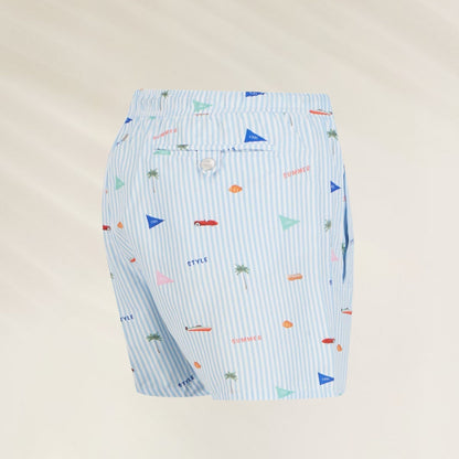 Calções de Banho Stripes John Frank com estampas coloridas de verão e ajuste confortável