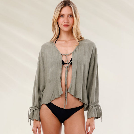 Camiseiro Serenety Green Linen Luster, leve e estilo solto, ideal para looks de verão