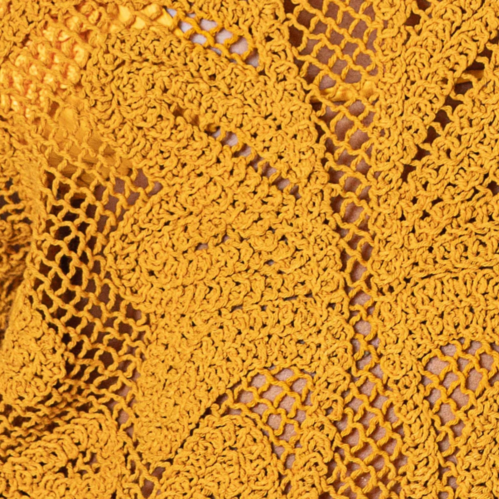 Camisola Botanical Bliss Crochet da Maaji em crochê amarelo com design intricado e elegante