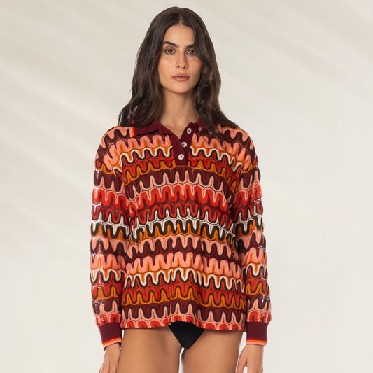 Camisola Padrão Tropical Oversize da Maaji com design colorido e moderno para looks descontraídos
