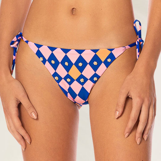 Cueca de Biquíni Diamond Sunning da Maaji em estampa colorida com laços laterais ajustáveis